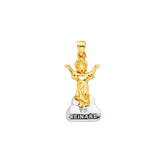 Divine Infant Jesus Pendant - 14k Two Tone Gold