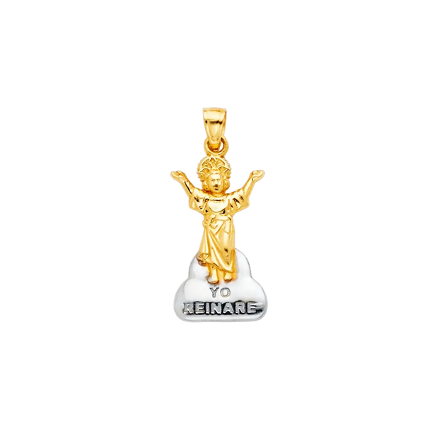 Divine Infant Jesus Pendant - 14k Two Tone Gold