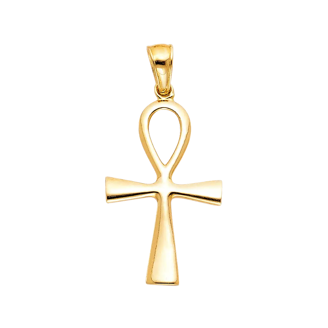 Ankh Cross Pendant - 14k Yellow Gold