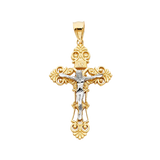 Crucufix Pendant - 14k Two Tone Gold