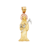 Santa Muerte Pendant - 14k Tri Color Gold