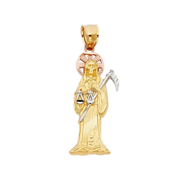 Santa Muerte Pendant - 14k Tri Color Gold