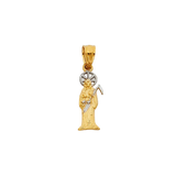 Santa Muerte Pendant - 14k Two Tone Gold