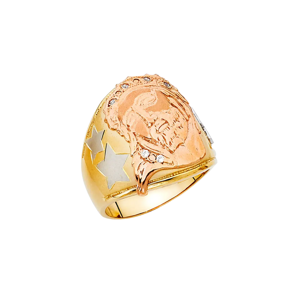 Men's CZ Ring - 14k Tri Color Gold