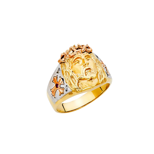 Men's CZ Ring - 14k Tri Color Gold