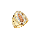 Guadalupe Men's CZ Ring - 14k Tri Color Gold