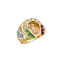 Guadalupe Men's CZ Ring - 14k Tri Color Gold