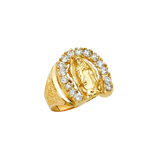 Guadalupe with CZ Men's Ring - 14k Yellow Gold