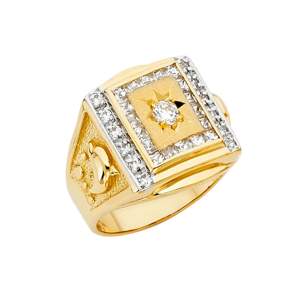 Men's CZ Ring - 14k Yellow Gold