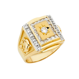 Men's CZ Ring - 14k Yellow Gold