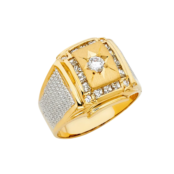 Men's CZ Ring - 14k Yellow Gold