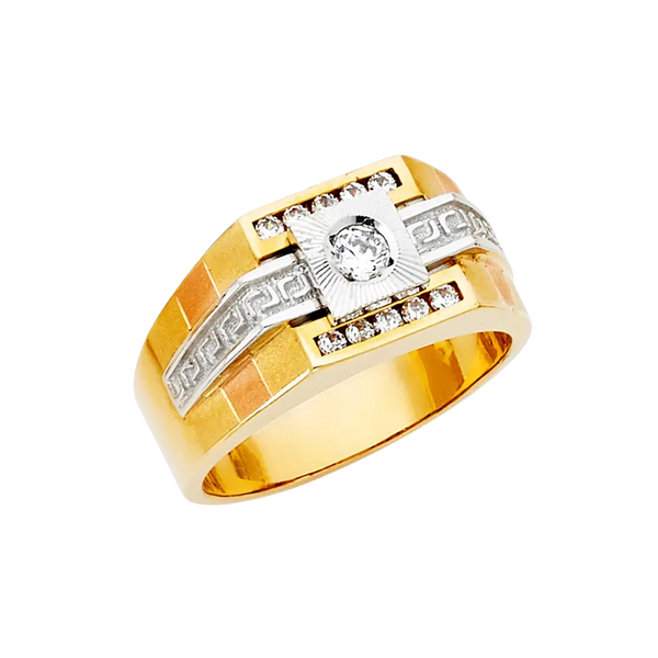 Men's CZ Ring - 14k Yellow Gold