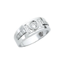 Men's CZ Ring - 14k White Gold