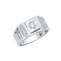 Men's CZ Ring - 14k White Gold