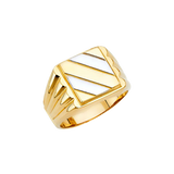 Men's Fashion Ring - 14k Two Tone Gold