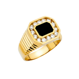 Onyx Men's Ring - 14k Yellow Gold