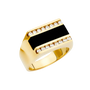 Onyx Men's Ring - 14k Yellow Gold