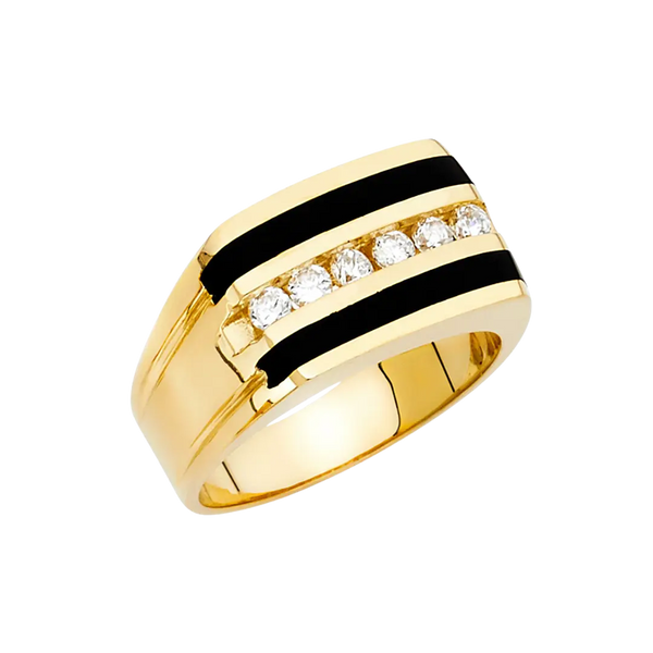 Onyx Men's Ring - 14k Yellow Gold