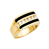 Onyx Men's Ring - 14k Yellow Gold