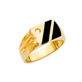 Onyx Men's Ring - 14k Yellow Gold