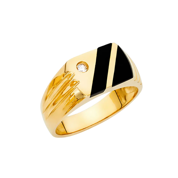 Onyx Men's Ring - 14k Yellow Gold