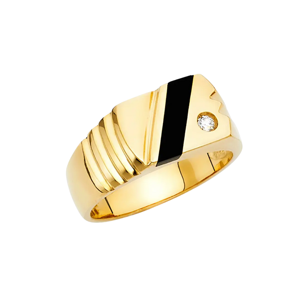 Onyx Men's Ring - 14k Yellow Gold