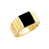 Onyx Men's Ring - 14k Yellow Gold