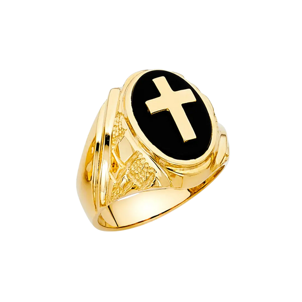 Onyx Men's Ring - 14k Yellow Gold