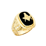 Onyx Men's Ring - 14k Yellow Gold