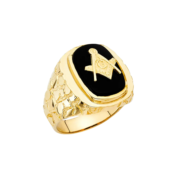 Onyx Men's Ring - 14k Yellow Gold