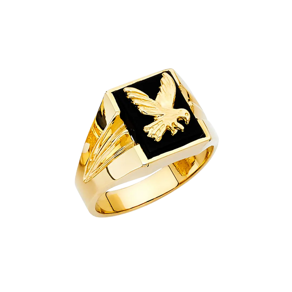 Onyx Men's Ring - 14k Yellow Gold