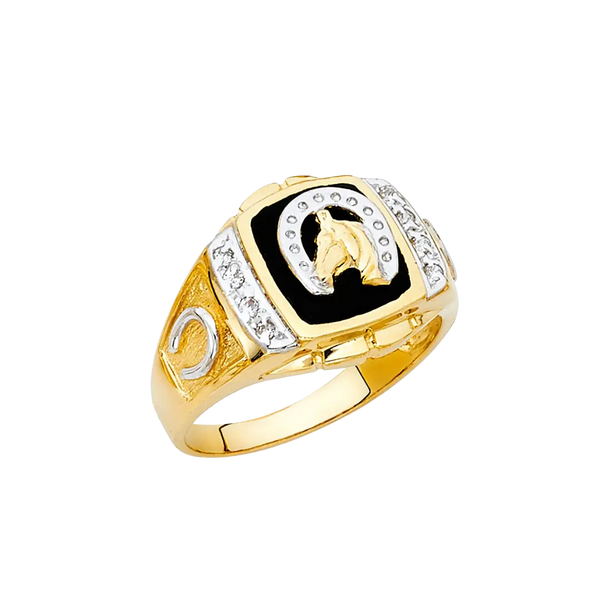 Onyx Men's Ring - 14k Yellow Gold