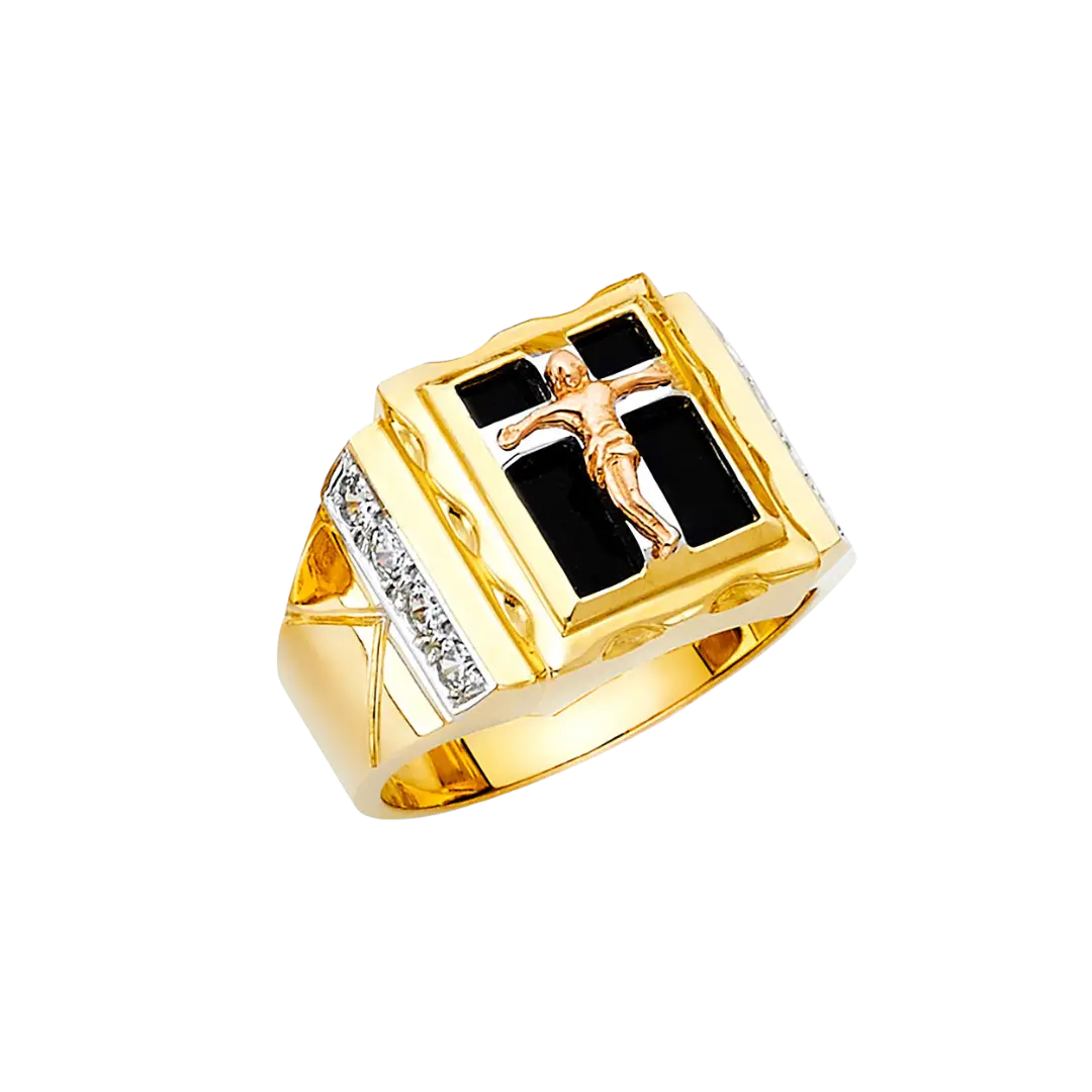 Onyx Men's Ring - 14k Yellow Gold