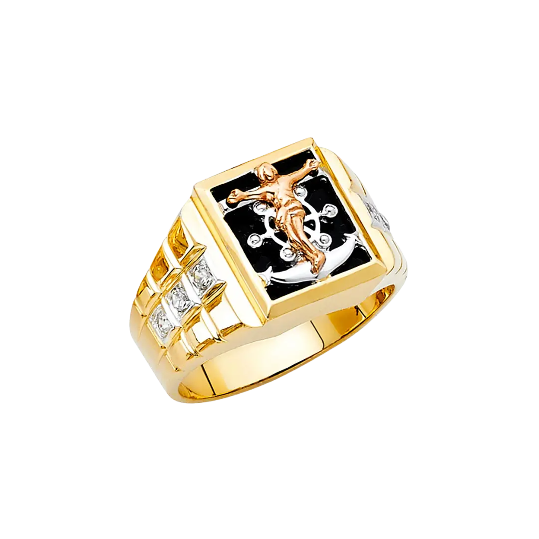 Onyx Men's Ring - 14k Yellow Gold