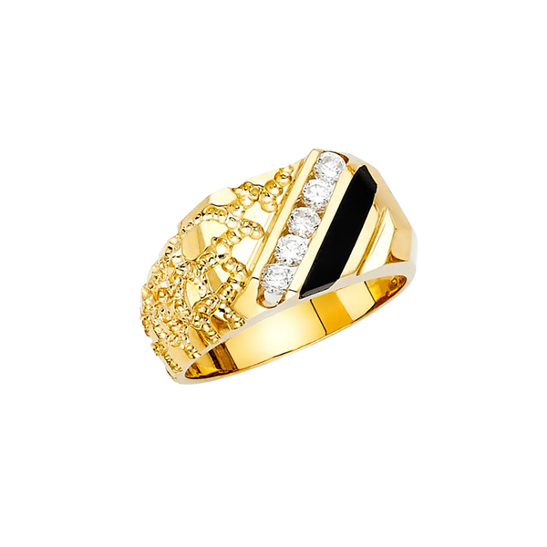 Onyx Men's Ring - 14k Yellow Gold