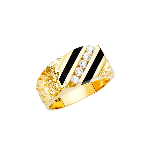 Onyx Men's Ring - 14k Yellow Gold