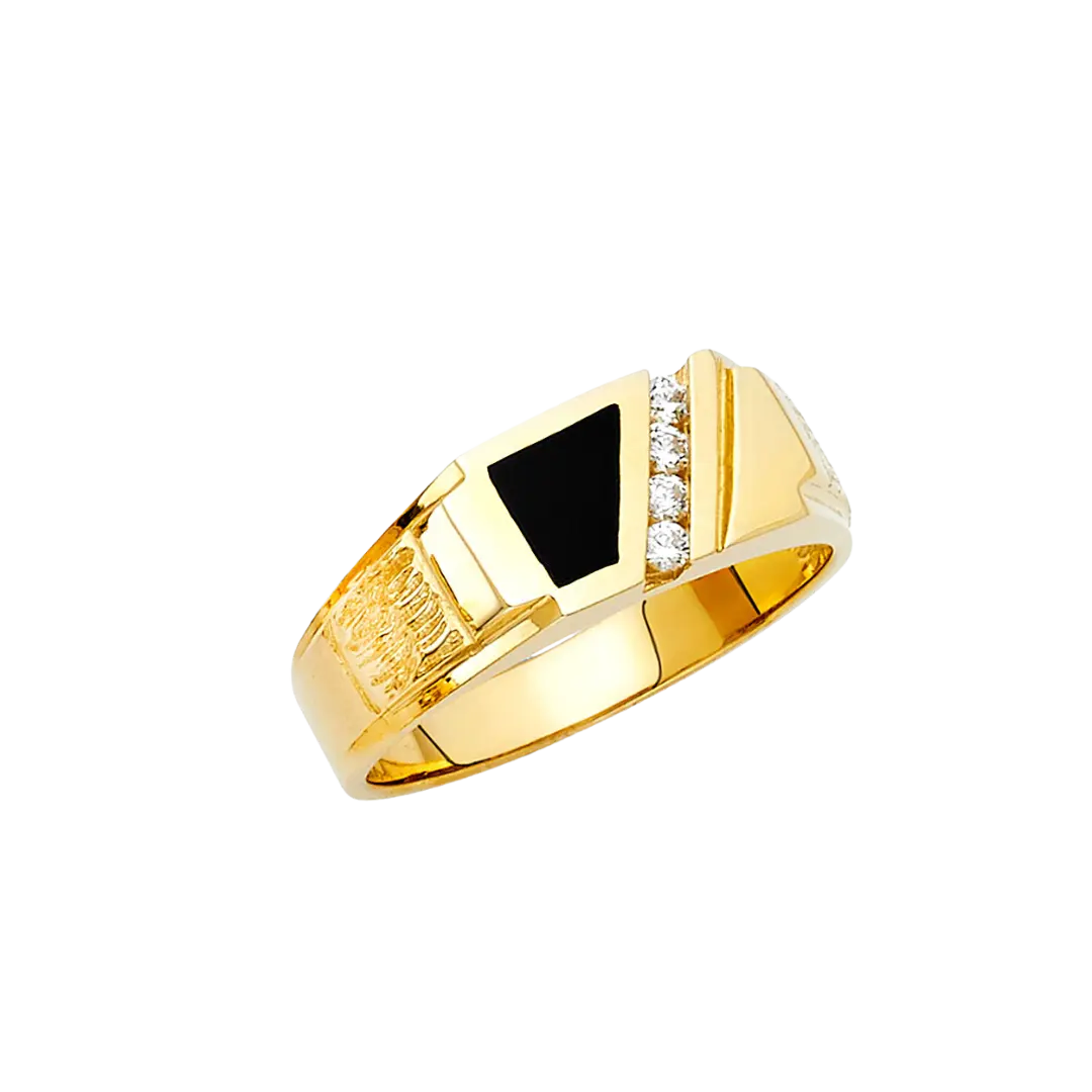 Onyx Men's Ring - 14k Yellow Gold