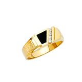 Onyx Men's Ring - 14k Yellow Gold