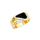 Onyx Men's Ring - 14k Yellow Gold