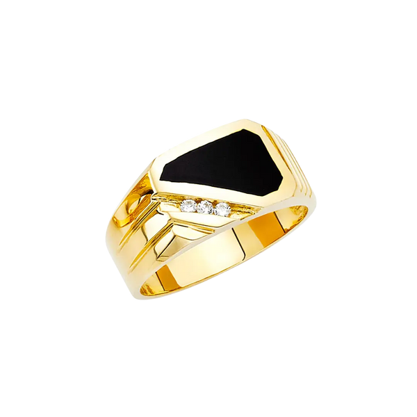 Onyx Men's Ring - 14k Yellow Gold