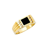 Onyx Men's Ring - 14k Yellow Gold