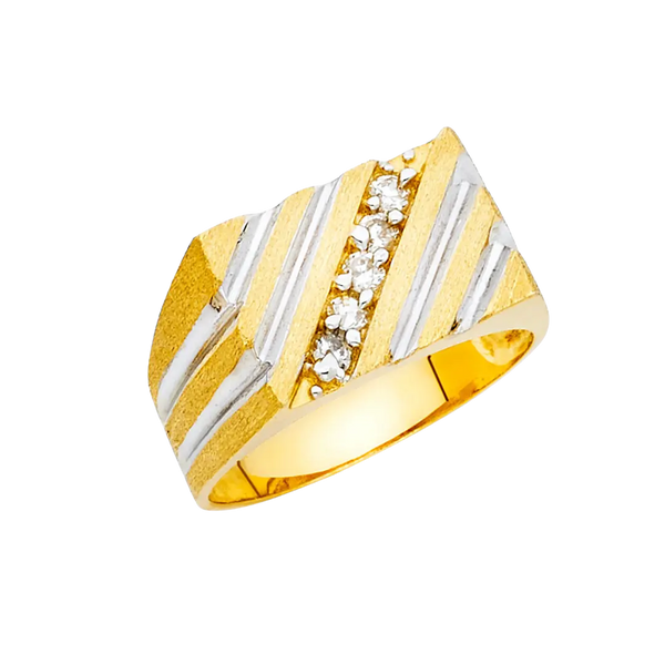 Men's CZ Ring - 14k Yellow Gold