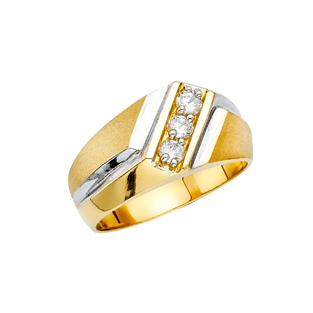 Men's CZ Ring - 14k Yellow Gold