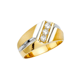 Men's CZ Ring - 14k Yellow Gold