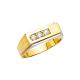 Men's CZ Ring - 14k Yellow Gold