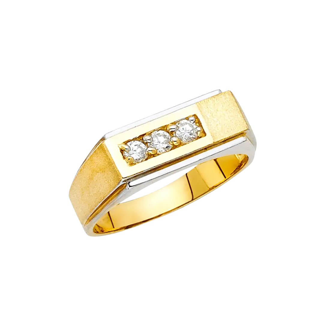 Men's CZ Ring - 14k Yellow Gold