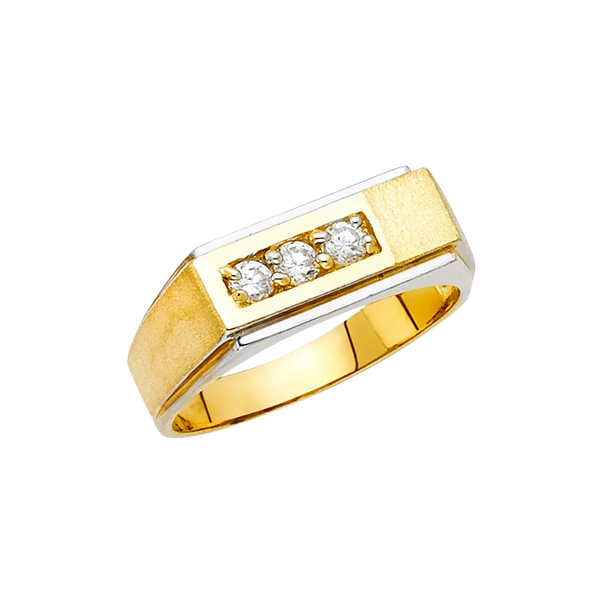 Men's CZ Ring - 14k Yellow Gold