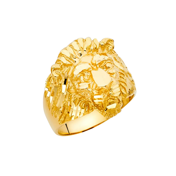 Lion Men's Ring - 14k Yellow Gold