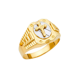 Men's Fashion Ring - 14k Two Tone Gold