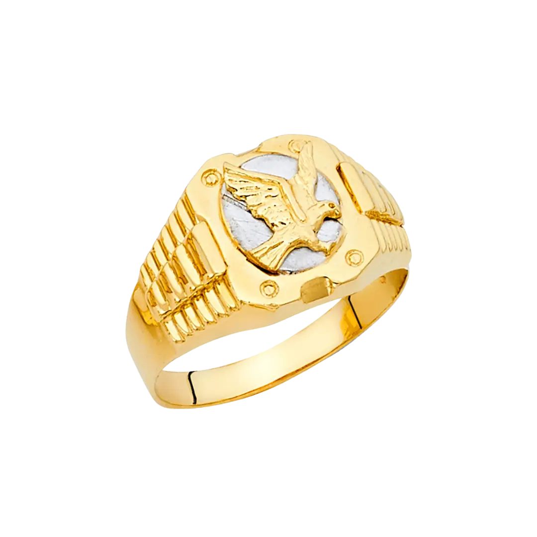 Men's Fashion Ring - 14k Two Tone Gold